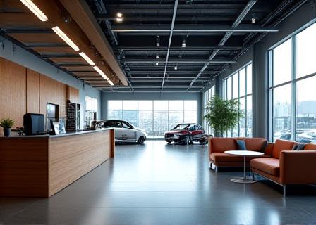 Вход в комфортную зону ожидания для клиентов СТО