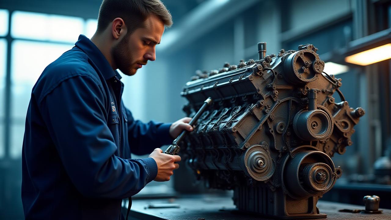 Процесс профессионального ремонта двигателя в мастерской Лесного Автосервиса